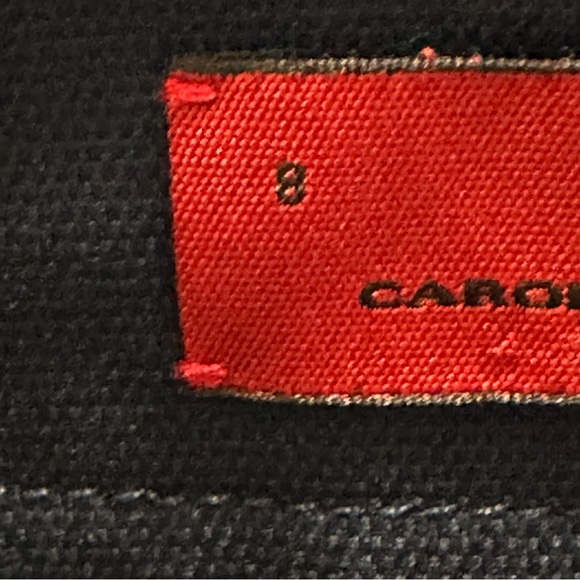 CH Carolina Herrera Nautical Pencil Skirt In Navy Blue Front Side Buttons Sz.8 - Picture 10 of 13